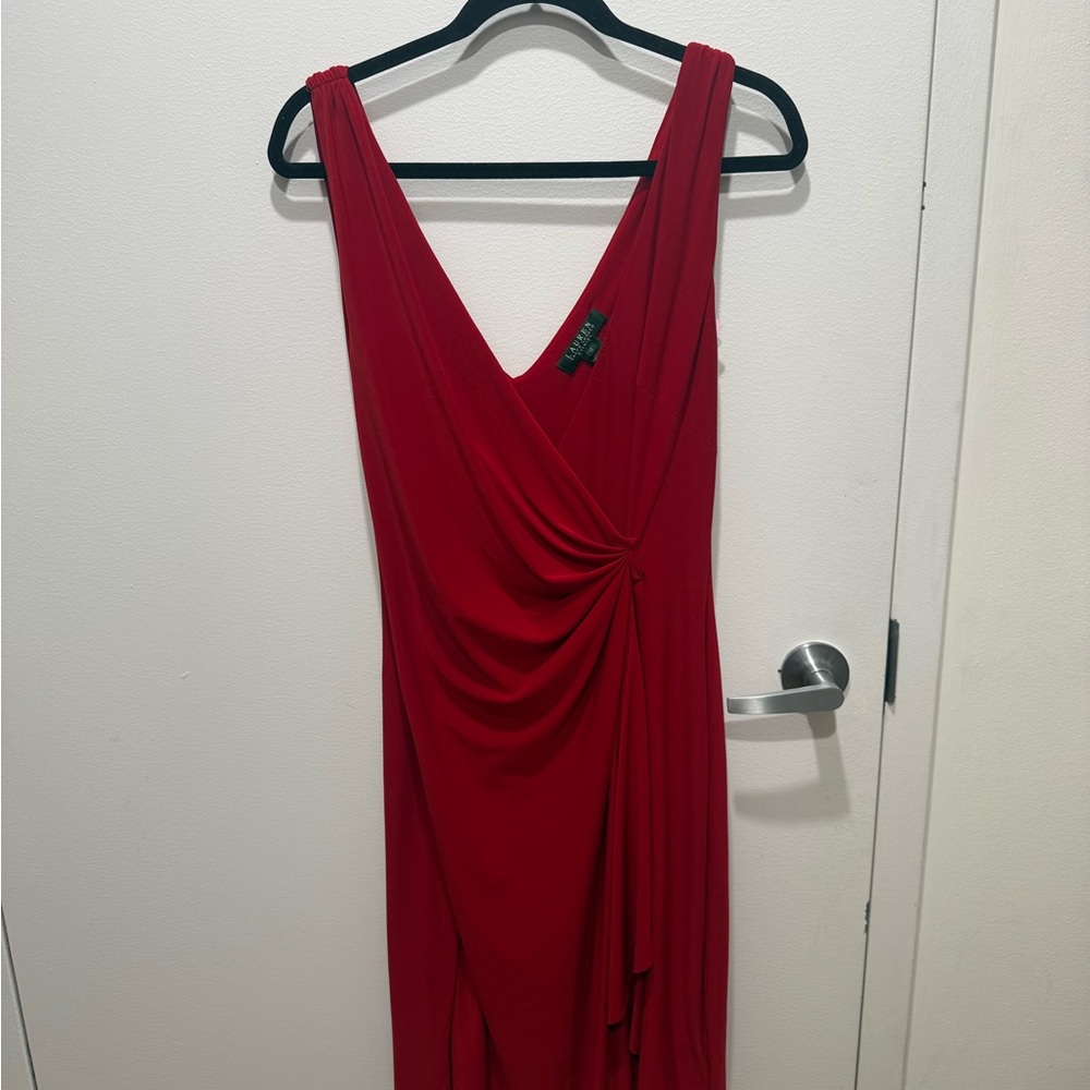Ralph Lauren Asymmetrical Red Dress